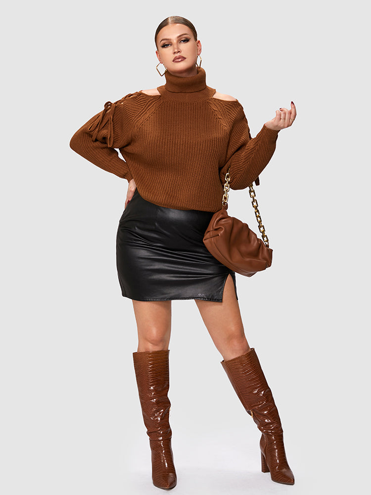 Drawstring Lace Up Sweater