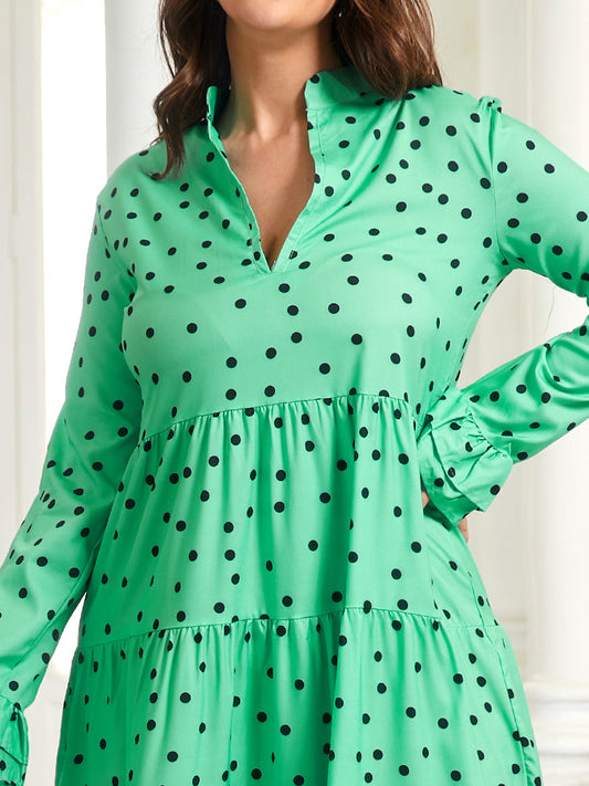 Polka Dot Ruffle Tiered Dress