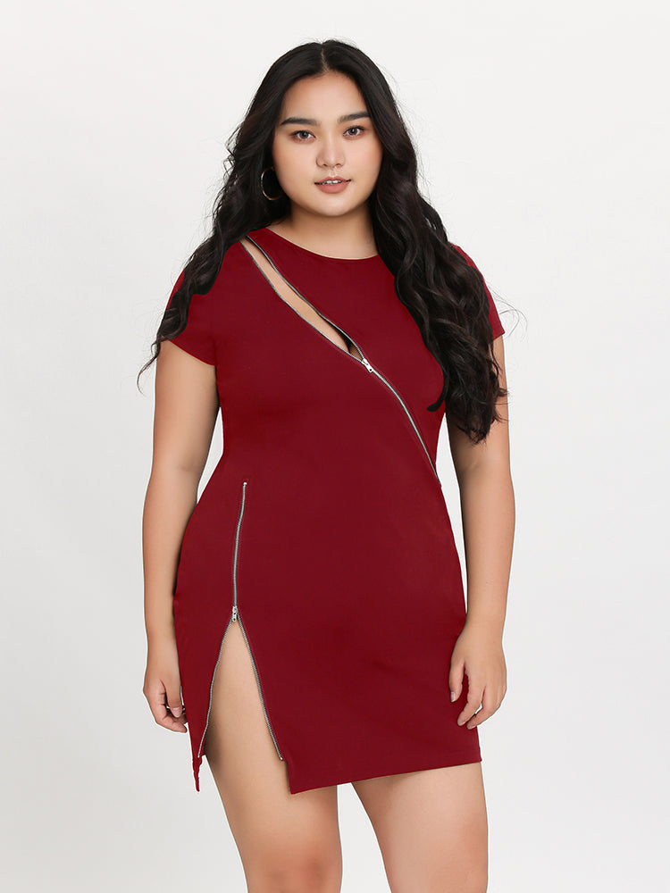 Cut Out Zipper Dress