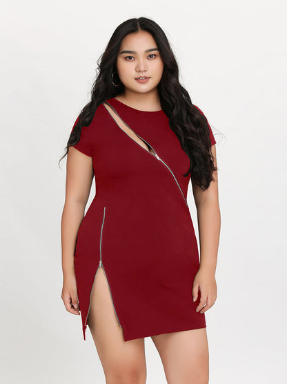 Cut Out Zipper Dress