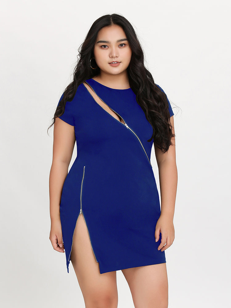 Cut Out Zipper Dress
