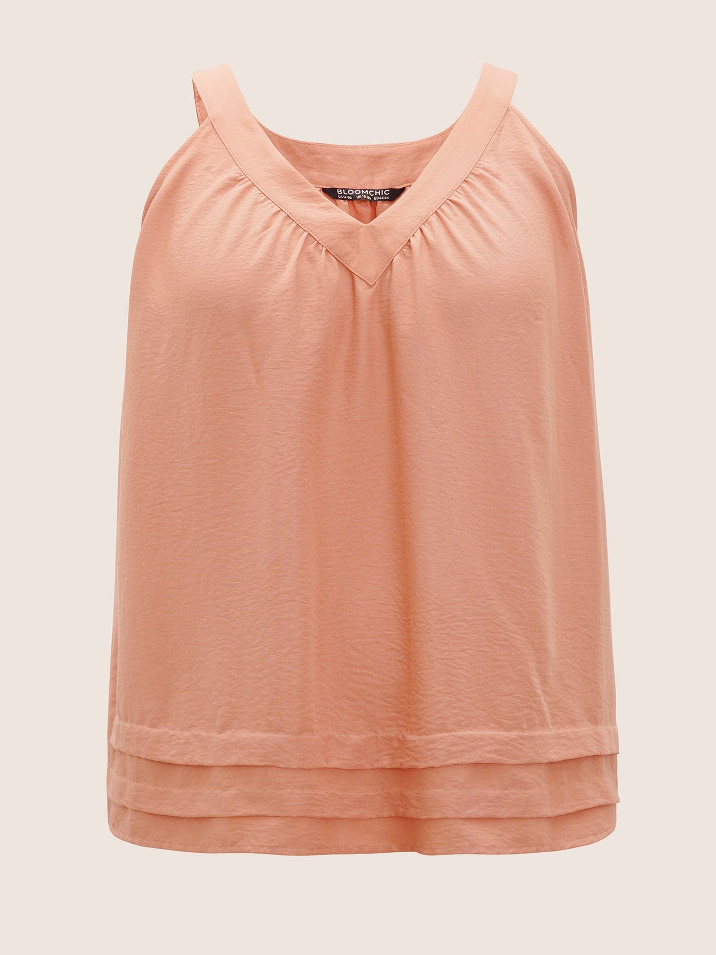 Plain Pleated Sleeveless Crepe Sleep Top