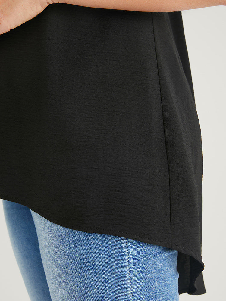 Plain Halter Cut Out High Low Hem Cami Top