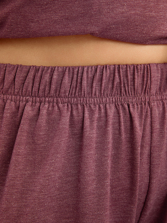 Plain Pocket Elastic Waist Sleep Shorts