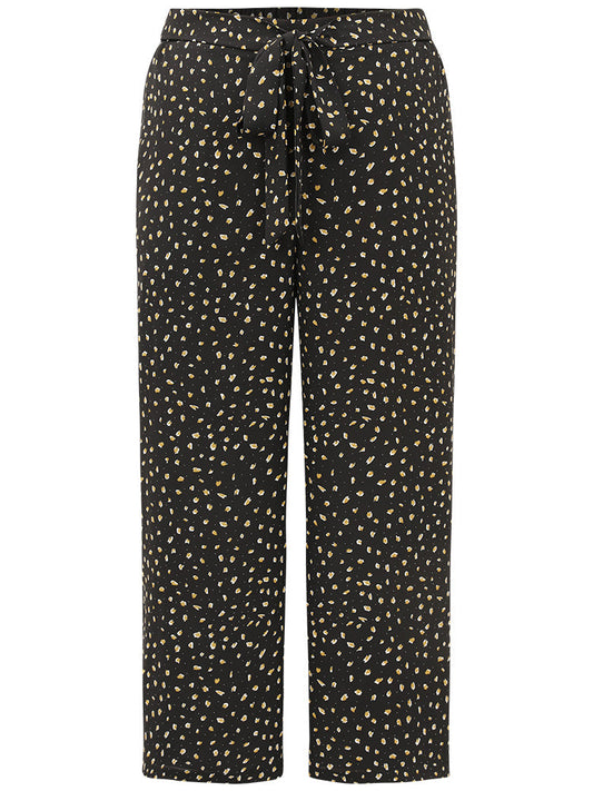 Leopard Print Ties Straight Leg Pants
