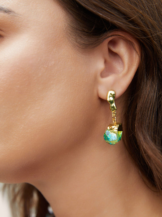 Asymmetrical Stone Drop Earrings