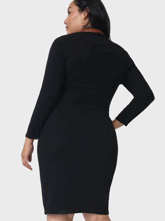 Patchwork Split Bodycon Dress