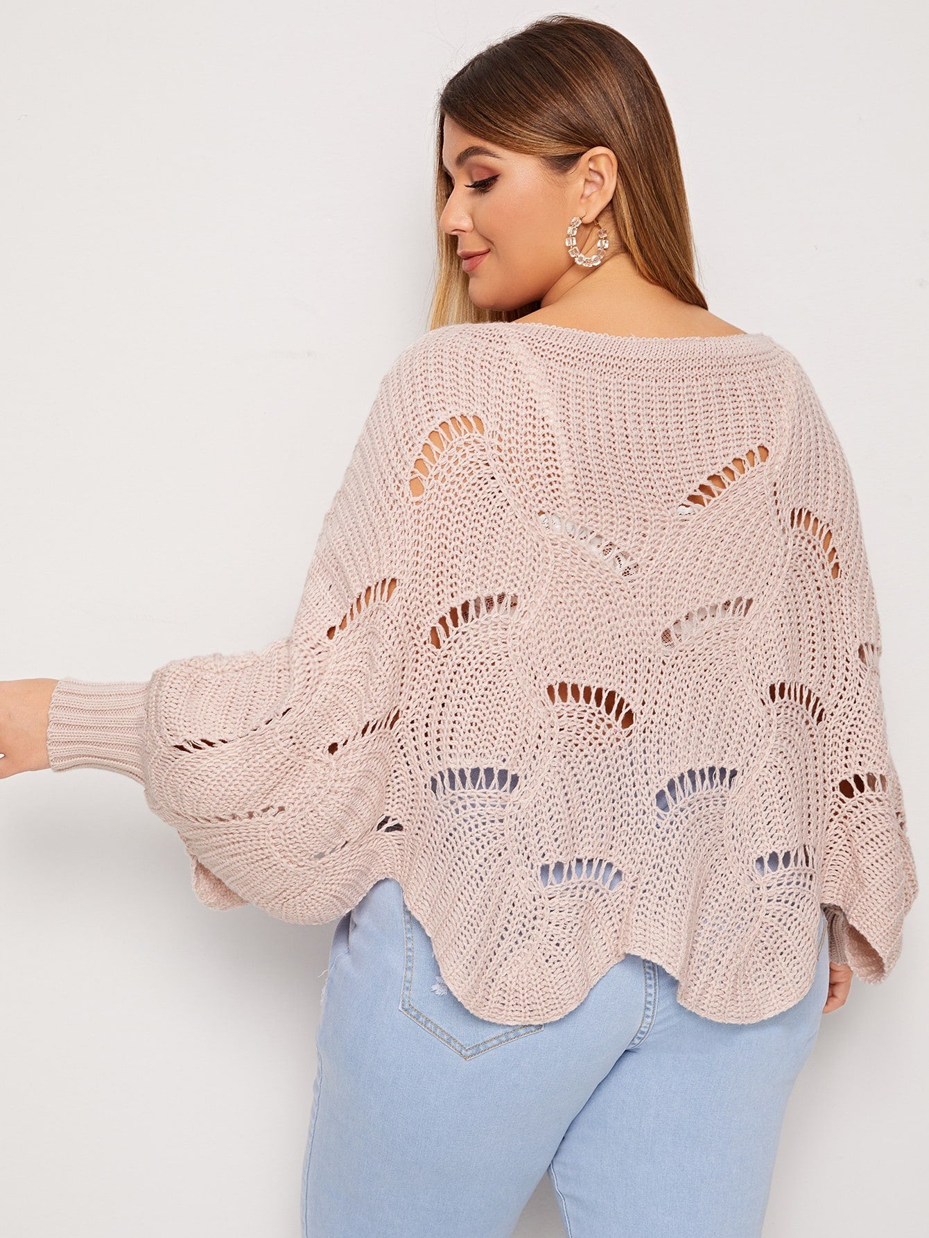 Batwing Sleeve Cut Out Sweater