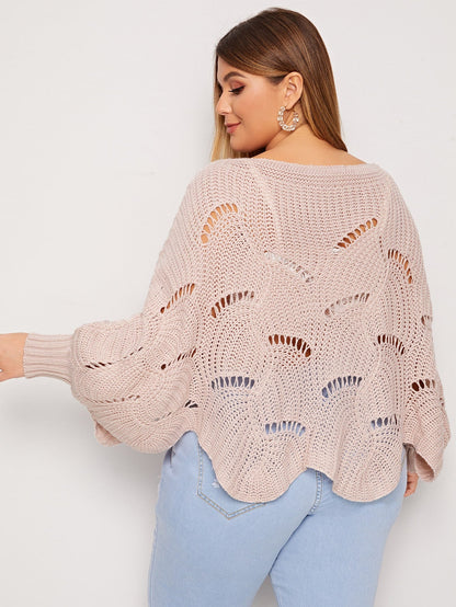 Batwing Sleeve Cut Out Sweater