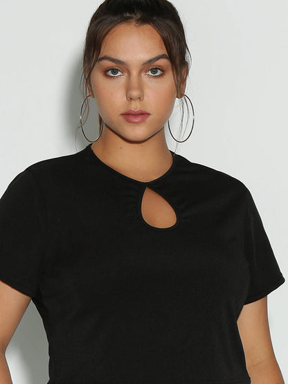 Keyhole Short Sleeve Crop Top