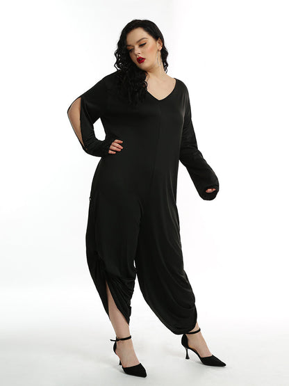 Irregular Opening Solid Jumpsuit