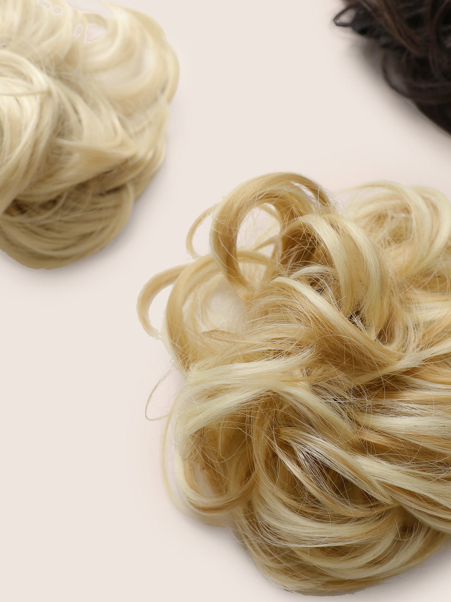 3pcs Multiple Colors Curls Bun Wigs