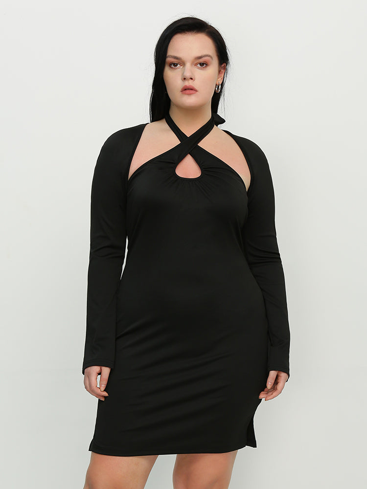 Halter Neck Keyhole Dress