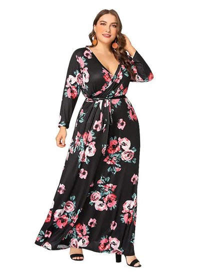 Floral Printed Wrap Maxi Dress