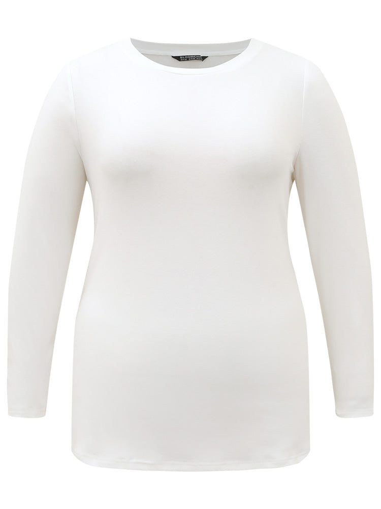 Cotton Solid Round Neck T-shirt