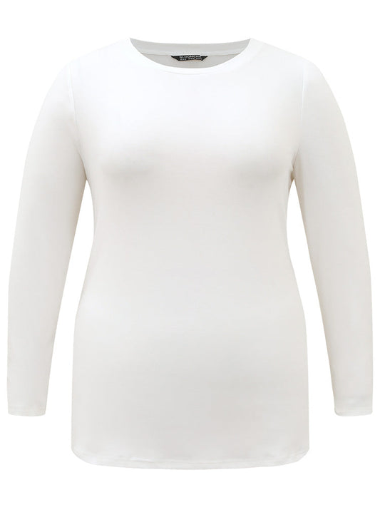 Cotton Solid Round Neck T-shirt