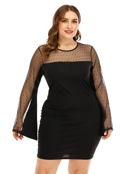 Mesh Patchwork Slim Fit Dress