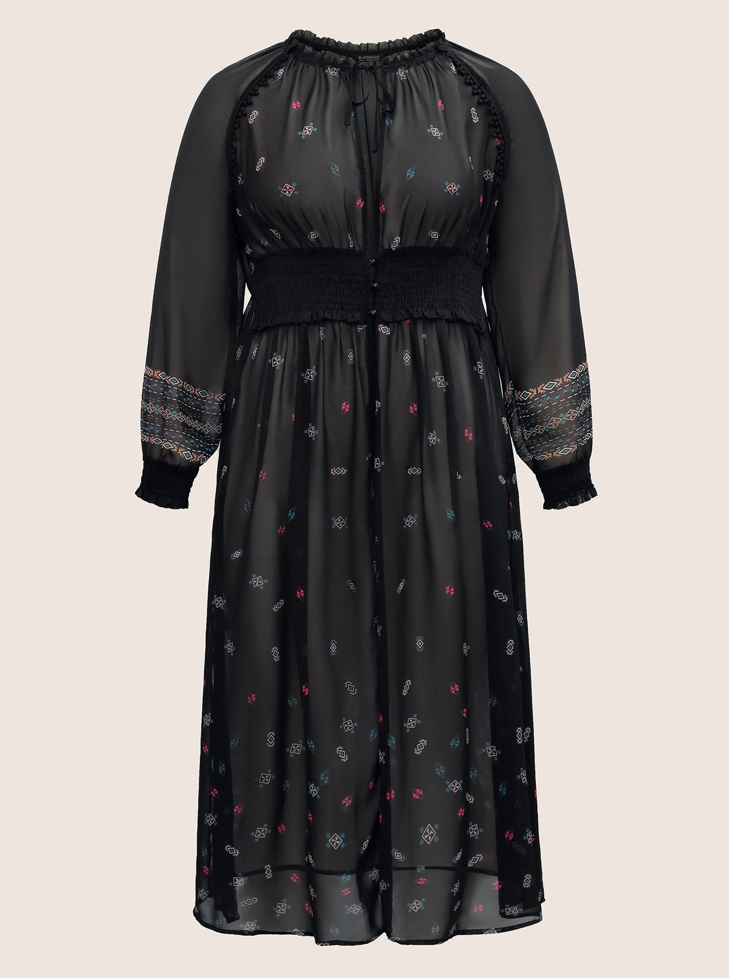 Bandana Print Mesh Shirred Split Side Kimono