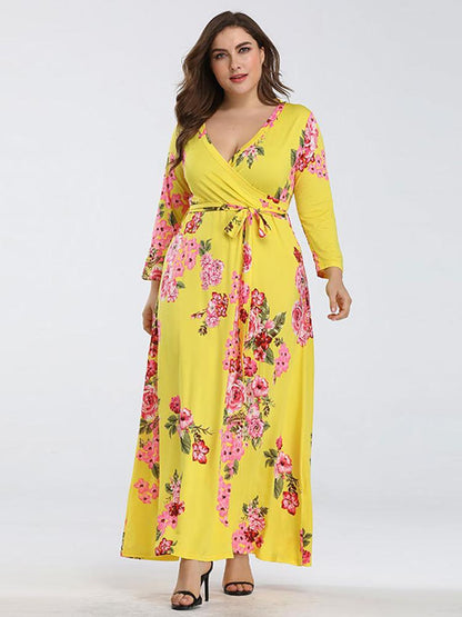Floral Printed Wrap Maxi Dress