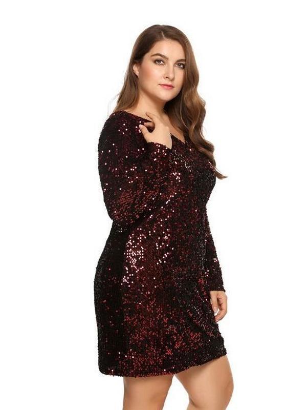 Sequin V-neck Party Dress