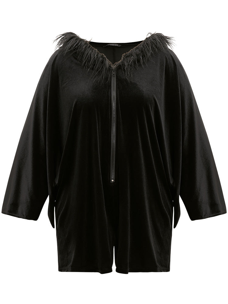 Halloween Hooded Zipper Dolman Sleeve Sleep Jumpsuit