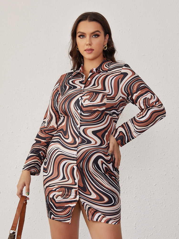 Ripple Printing Dress
