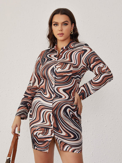 Ripple Printing Dress
