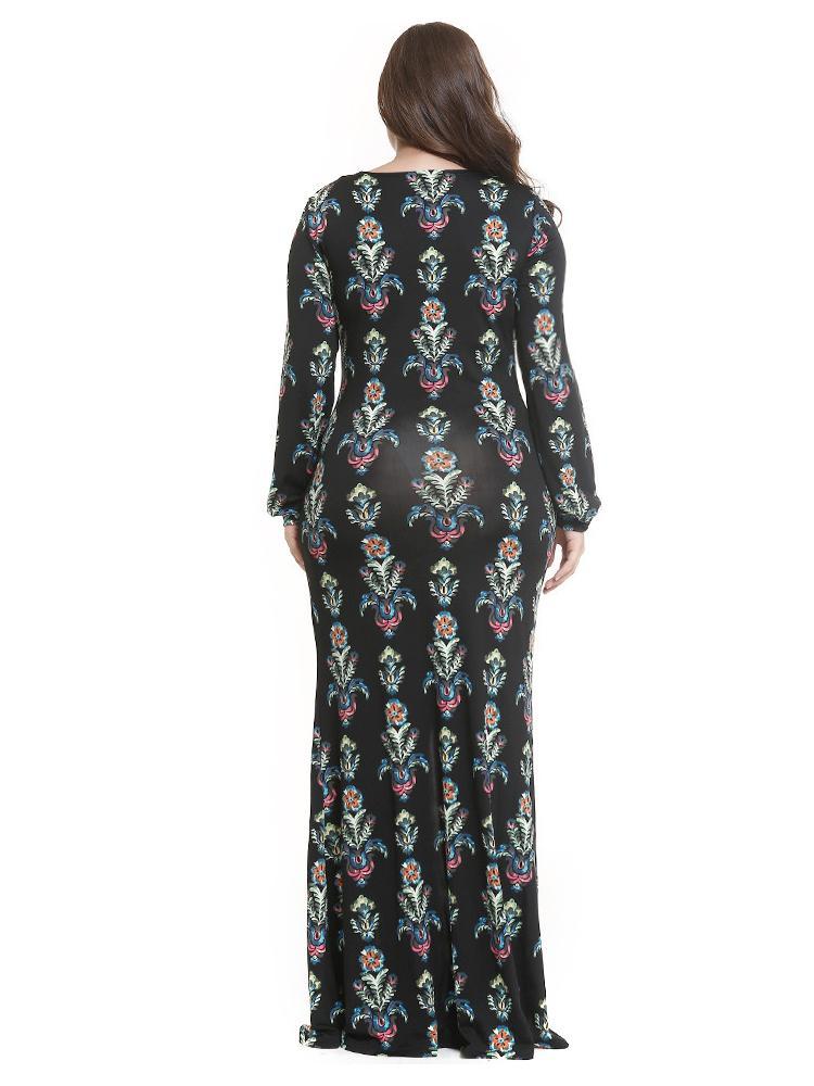 Bohemia V-neck Slim Fit Split Maxi Dress