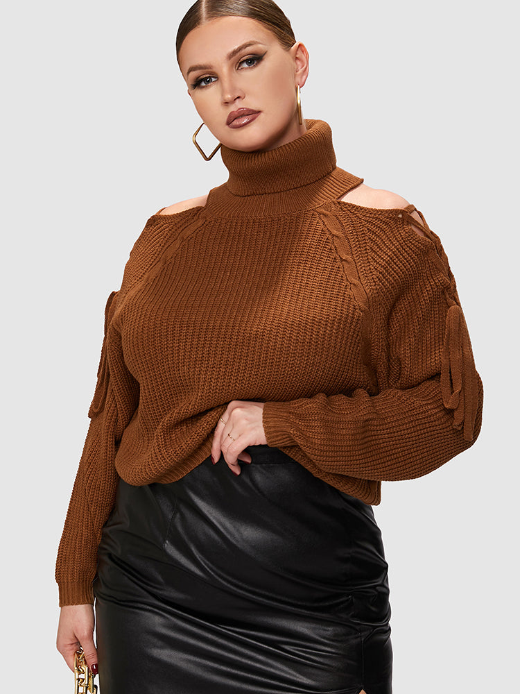 Drawstring Lace Up Sweater