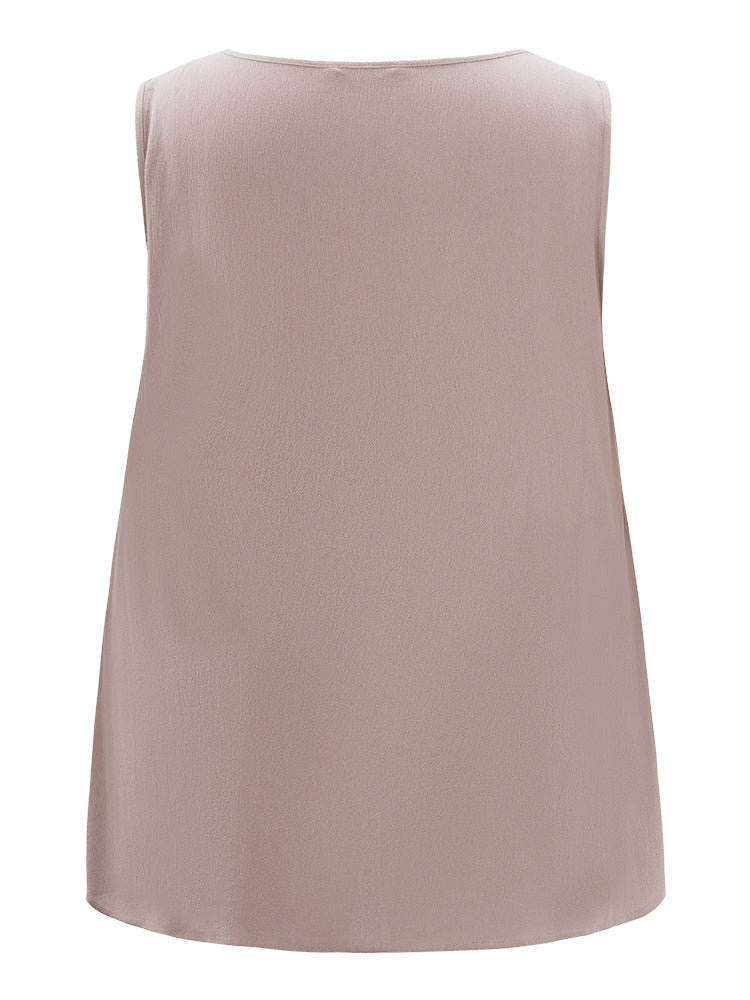 Plain Flutter Hem Sleeveless Tank Top