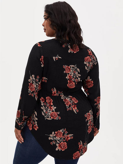 Floral Printed Button Up Blouse