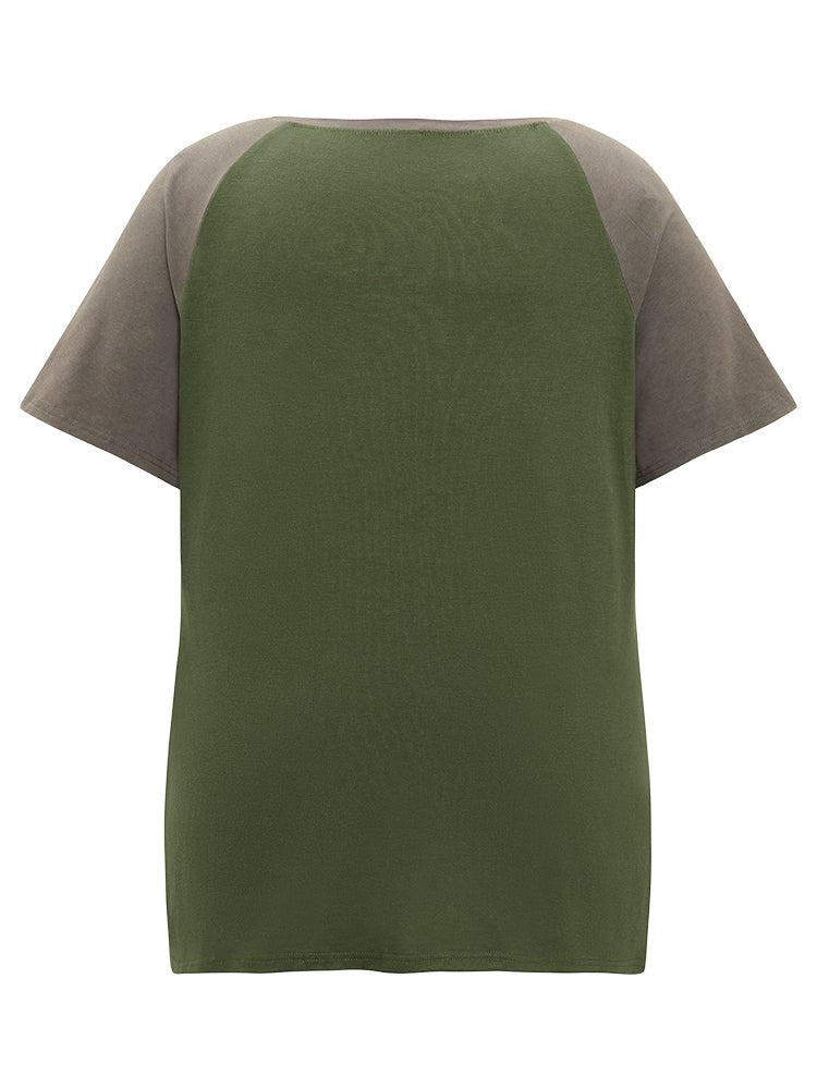 Two Tone Raglan Sleeve T-shirt