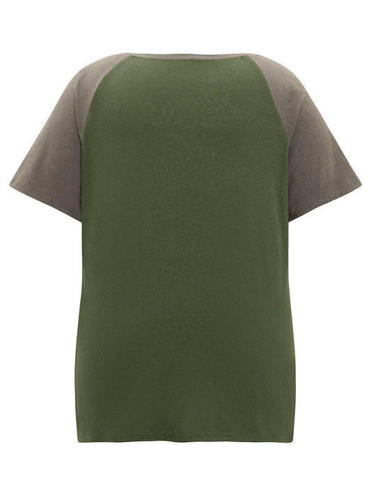 Two Tone Raglan Sleeve T-shirt