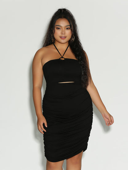 Ruched Cross Cami Dress