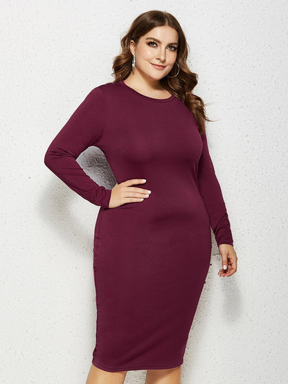 Button Solid Slim Fit Dress