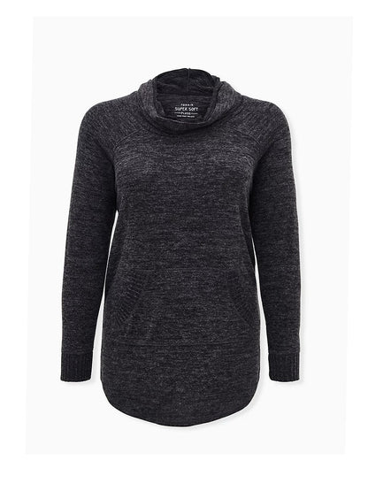 Pile Collar Kangaroo Pocket Knit Top