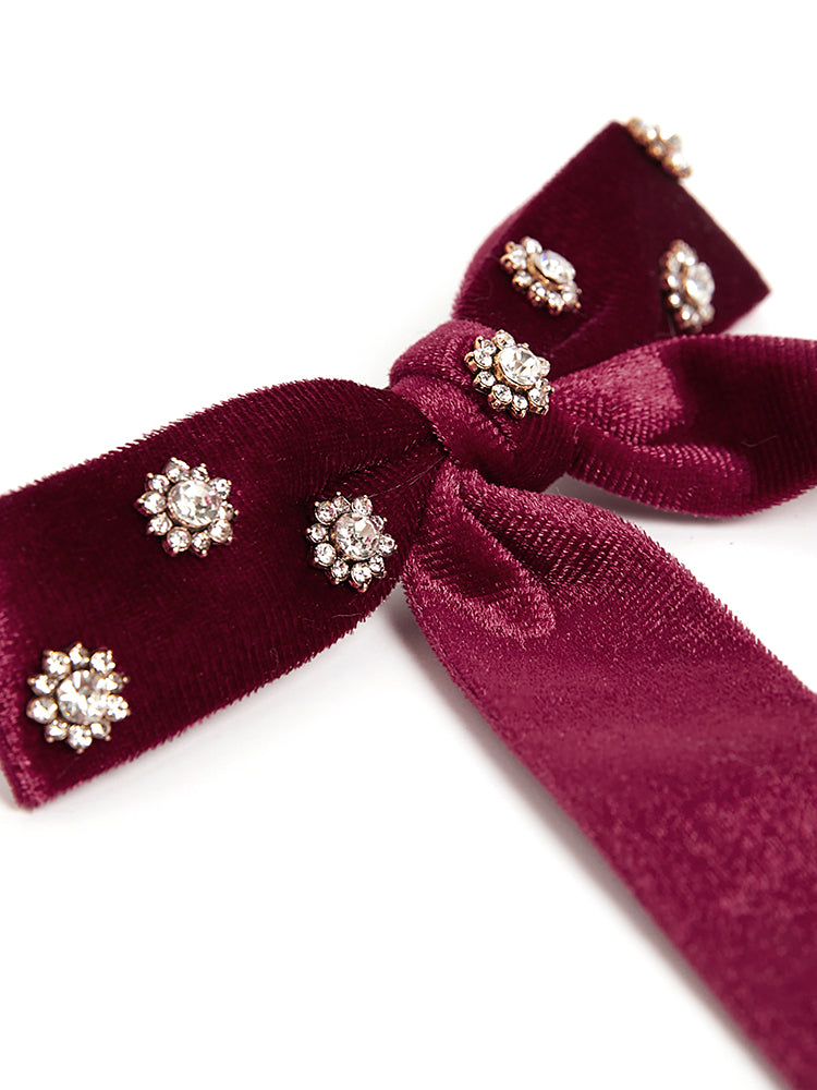 Rhinestone Bow Decor Hairclip