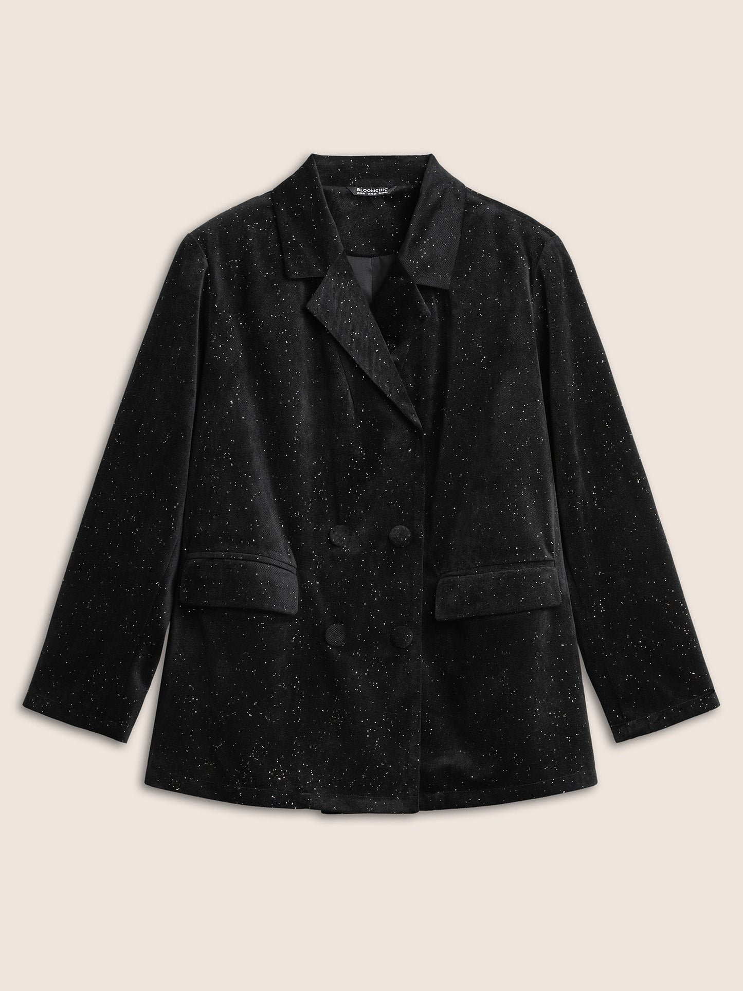 Galaxy Glitter Pocket Suit Collar Blazer
