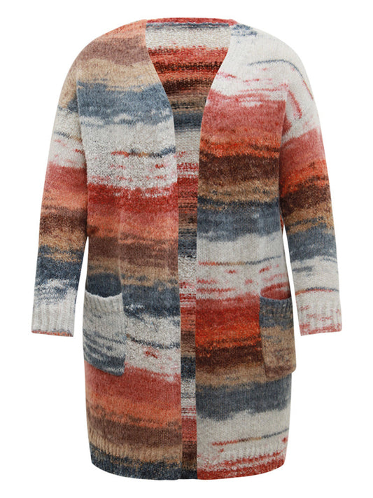 Ombre Heather Contrast Pocket Cardigan