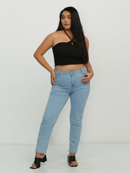 Keyhole Halter Neck Crop Top