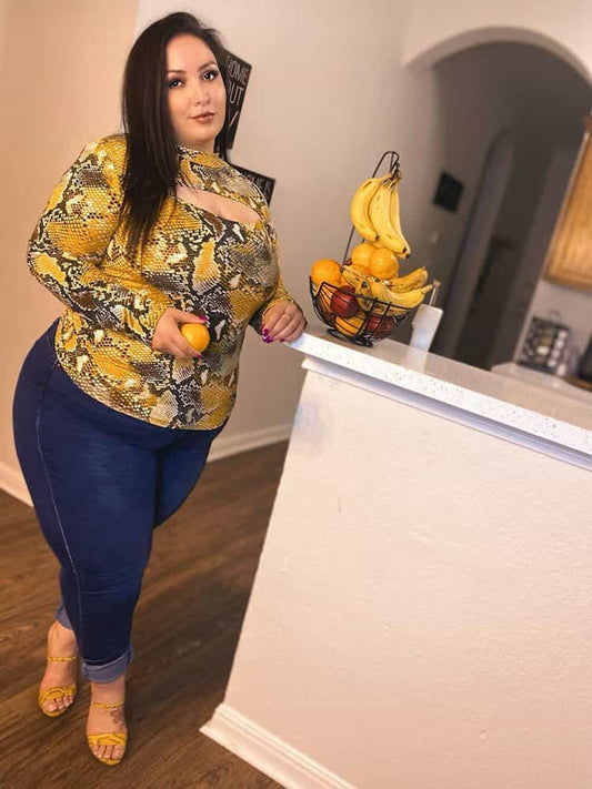 Open Front Snakeskin Tee