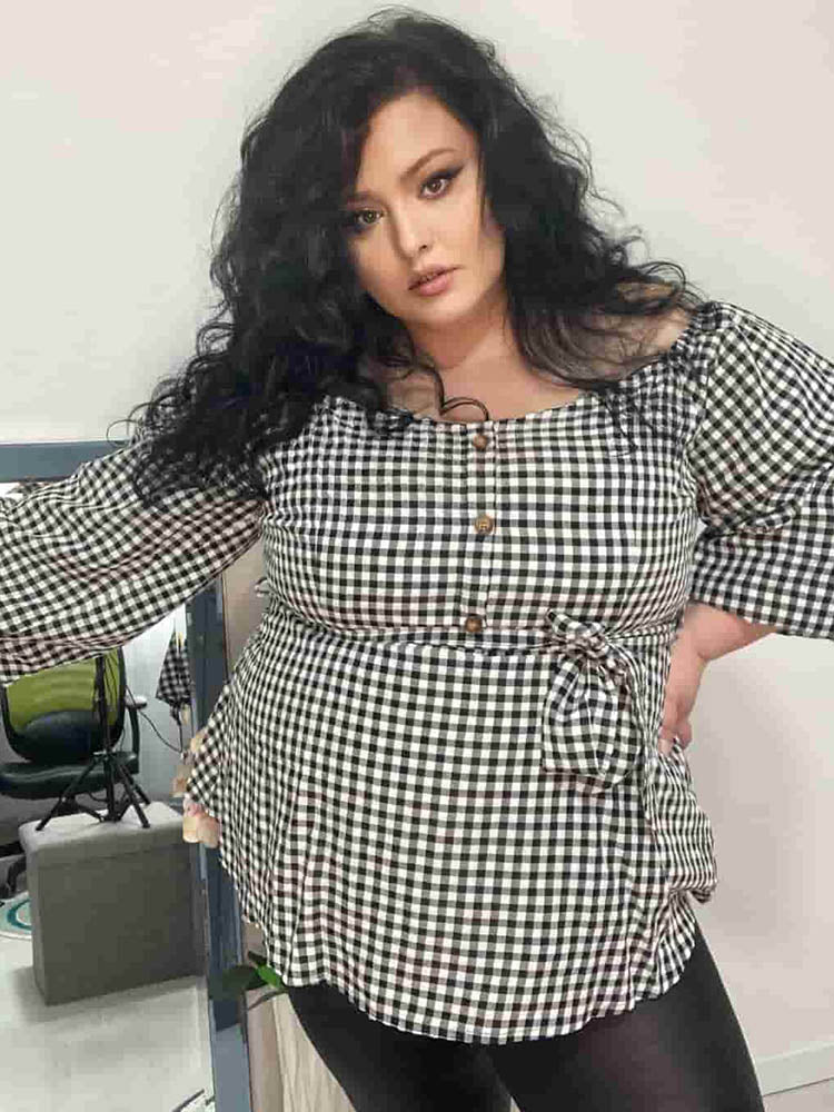 Off Shoulder Self Belted Blouse