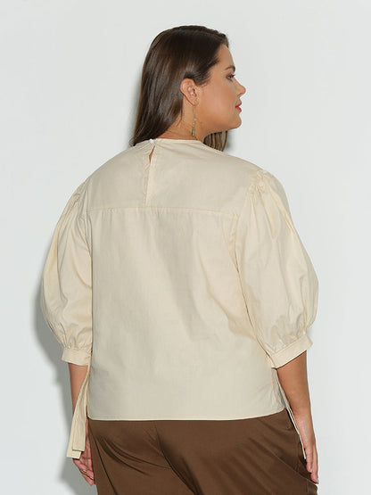 Ribbon Puff Sleeve Top