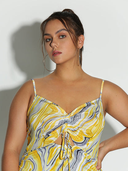 Cut Out Ruched Dress