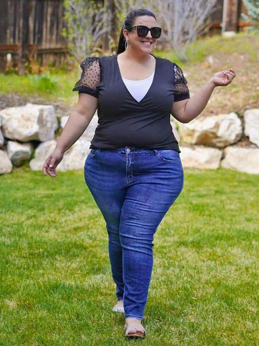 Mesh Puff Sleeve T-shirt