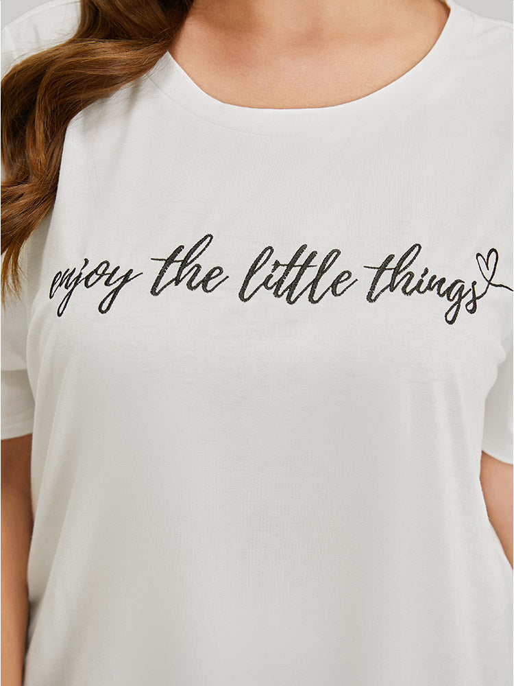 Heart & Slogan Print Graphic T-shirt