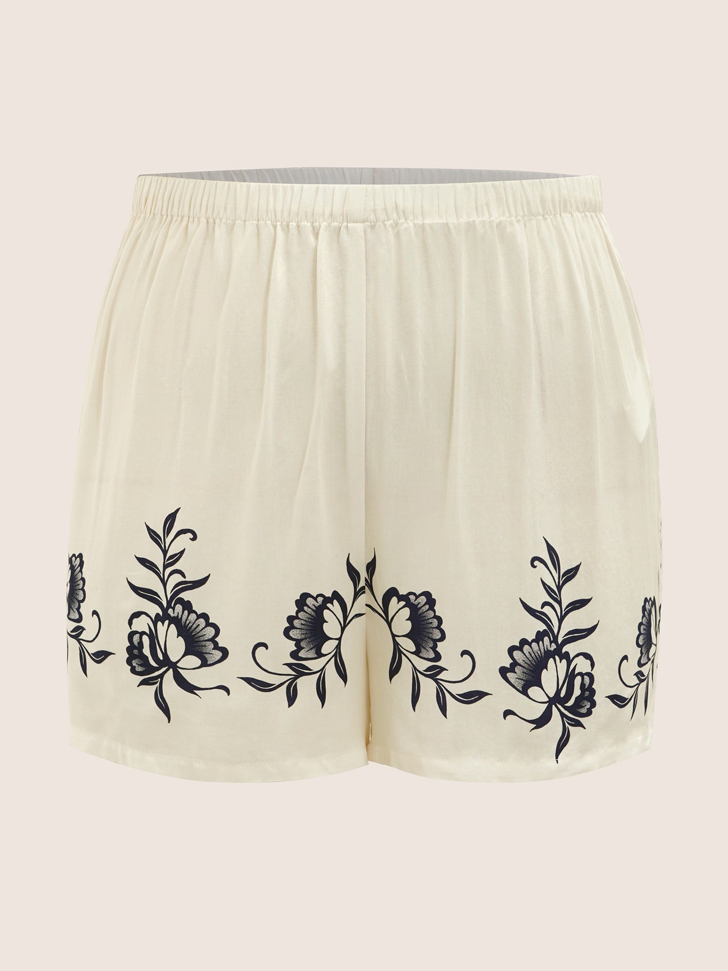 Boho Print Contrast Elastic Waist Sleep Bottoms