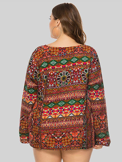 Ethnic Printed Round Neck T-shirt