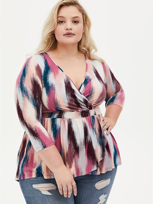 Graffiti V-neck Blouse