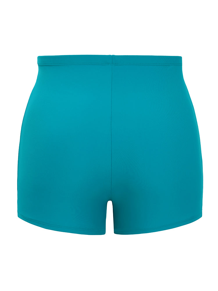 Ruched Ruffle Tiered Knot Front Swim Dress